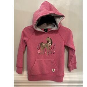 John Deere Hoodie Sweatshirt Girls Size 4T Little Girl 4 Pink Horse Print Horsie